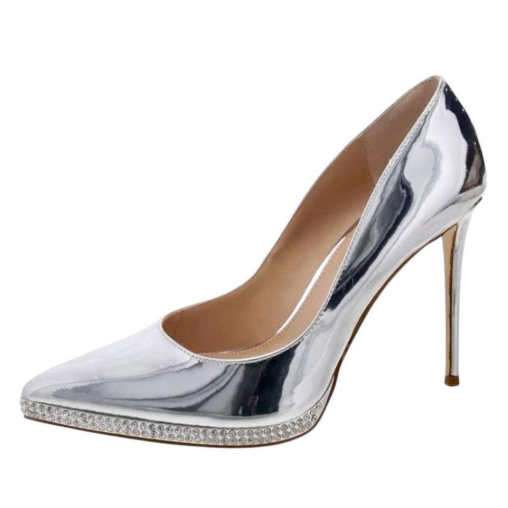 Silver Shiny Party Heels Steve Madden - Picture 2 of 8